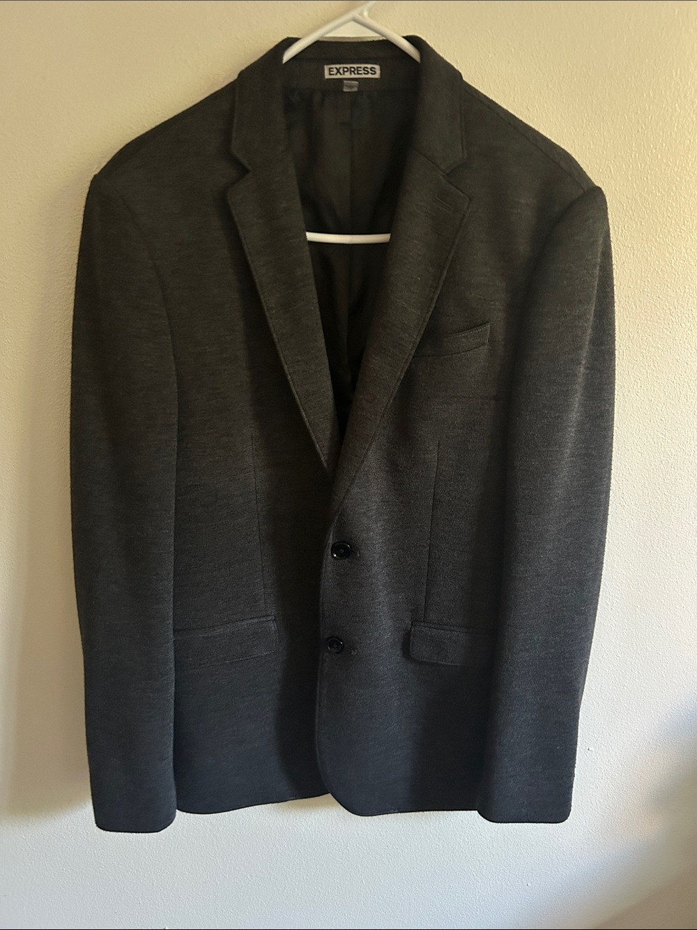 Vintage  Express 40 Men’s Dark Gray Photographer Slim Knit Sport Coat Blazer
